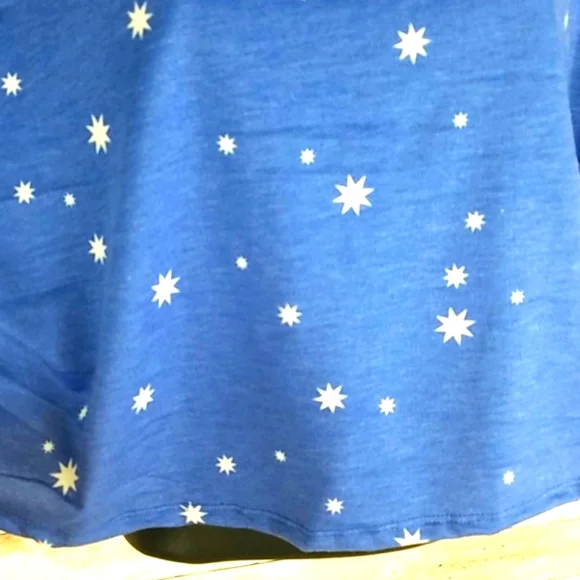 NWT, Saints21,0173,Blu white stars hoodie crop top, SUPER CUTE, Sz S - Picture 9 of 12
